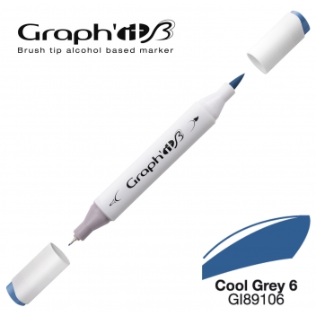 GI89106 - 3700010006937 - Graph it - Marqueur manga à l’alcool Graph'it Brush 9106 Cool Grey 6 - 3