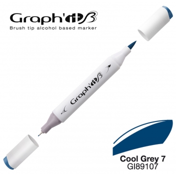 GI89107 - 3700010006944 - Graph it - Marqueur manga à l’alcool Graph'it Brush 9107 Cool Grey 7 - 3