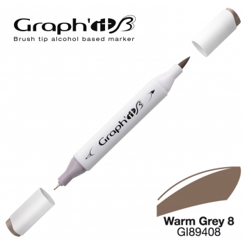 GI89408 - 3700010007040 - Graph'it - Marqueur manga à l’alcool Graph'it Brush 9408 Warm Grey 8 - 3