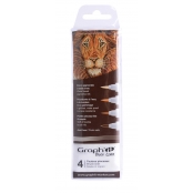 Set Graph\'it Pochette de 4 feutres pinceau Brush Liners Dégradés bruns