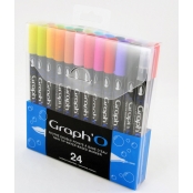 Feutre double pointe Graph\'O 24 couleurs Essentielles