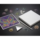 Tableau Sequin Art Strass et diamants Papillon