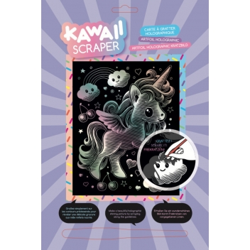 PP01818 - 5013634018186 - Scraper - Tableau Scraper à gratter Holographique Kawaii Licorne rêveuse - 2