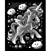 Tableau Scraper à gratter Holographique Kawaii Licorne rêveuse