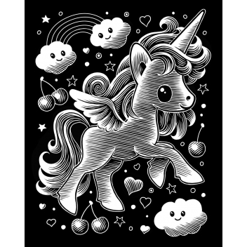 PP01818 - 5013634018186 - Scraper - Tableau Scraper à gratter Holographique Kawaii Licorne rêveuse