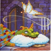 Carte à diamanter Strass Crystal Art Dragon et Fée 18 cm