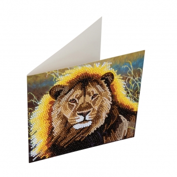 CCKA13 - 5055865478513 - KIT DIAMANT - Carte à diamanter Strass Crystal Art Lion 18 cm - 4