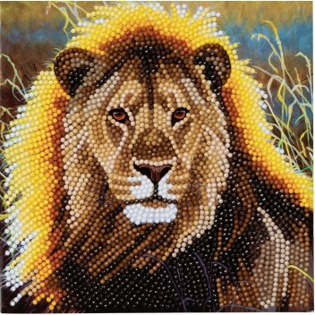 CCKA13 - 5055865478513 - KIT DIAMANT - Carte à diamanter Strass Crystal Art Lion 18 cm - 2