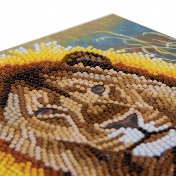 CCKA13 - 5055865478513 - KIT DIAMANT - Carte à diamanter Strass Crystal Art Lion 18 cm - 3