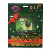 Carte à diamanter Strass Crystal Art Noël Lama 18 cm