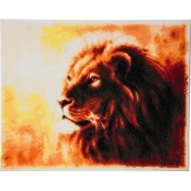 Tableau Strass Diamant Crystal Art Lion 40x50cm