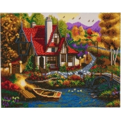 Tableau Strass Diamant Crystal Art Cottage 40x50cm