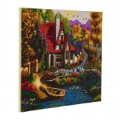 Tableau Strass Diamant Crystal Art Cottage 40x50cm
