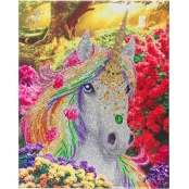 Tableau Strass Diamant Crystal Art Licorne 40x50cm