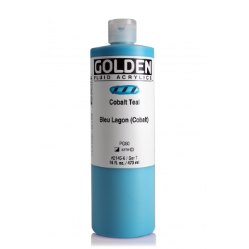 4-02145 - 738797214569 - Golden - Peinture Acrylic FLUIDS Golden 473ml Bleu Lagon (Cobalt) S7