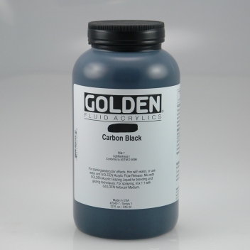 9-02040 - 738797204072 - Golden - Peinture Acrylic FLUIDS Golden 946 ml Noir Carbone S1