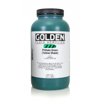 9-02275 - 738797908505 - Golden - Peinture Acrylic FLUIDS Golden 946 ml Vert Phthalo (Nuance Jaune) S4