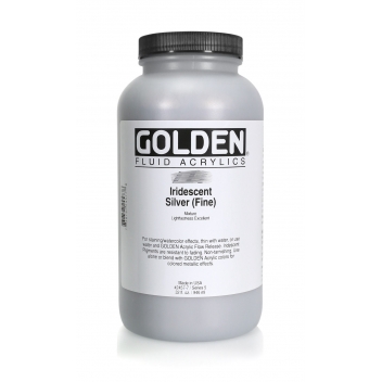 9-02457 - 738797911147 - Golden - Peinture Acrylic FLUIDS Golden 946 ml Argent Iridescent Fin S5