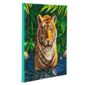 Tableau Broderie Diamant Crystal Art 30x30cm Tigre