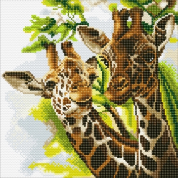 CAKA86 - 5055865484255 - Crystal Art - Tableau Broderie Diamant Crystal Art 30x30cm Girafes - 2