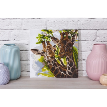 CAKA86 - 5055865484255 - Crystal Art - Tableau Broderie Diamant Crystal Art 30x30cm Girafes