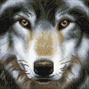 Tableau Broderie Diamant Crystal Art 30x30cm Loup