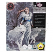 Tableau Broderie Diamant Crystal Art 40x50cm Anne Stokes Loups