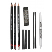 Crayon fusain Derwent Charcoal 10 pièces