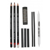 Crayon fusain Derwent Charcoal 10 pièces