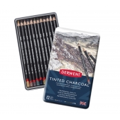 Crayon fusain de couleur Derwent Tinted Charcoal 12 pièces