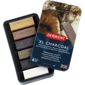 Bloc fusain teinté aquarellable Derwent XL Charcoal 6 pièces