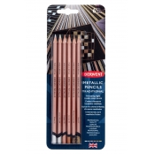 Crayons de couleur Derwent Metallic x6 traditionnelles