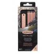 Crayons de couleur Derwent Metallic x6 cuivre + 1 règle