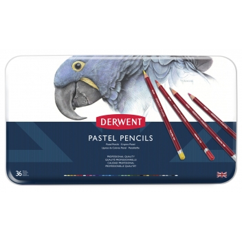 DW700307 - 5028252098236 - Derwent - Crayon Pastel Derwent Boite métal 36 crayons