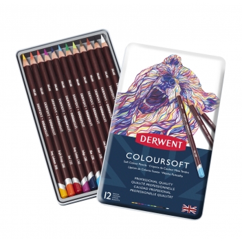 DW701026 - 5028252188920 - Derwent - Crayons de couleur Derwent ColourSoft Boite x12 - 2