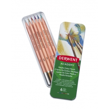 DW98200 - 43100982005 - Derwent - Crayons de couleur Derwent Academy Boite x6 metalliques