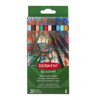 DW98202 - 43100982029 - Derwent - Feutre marqueur aquarellable Derwent Academy 20 pièces