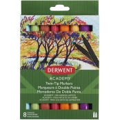 Feutre marqueur aquarellable pointe biseautée Derwent Academy x8