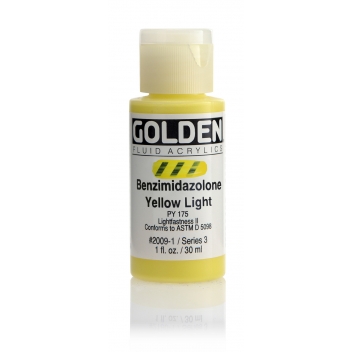F-02009 - 738797015692 - Golden - Peinture Acrylic FLUIDS Golden 30 ml Jaune de benzimidazolone clair S3