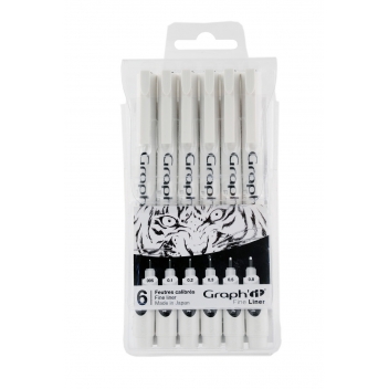 GI43332 - 3700010433320 - Graph'it - Marqueur Fine liner Graph'it 6 pièces Noir - 2