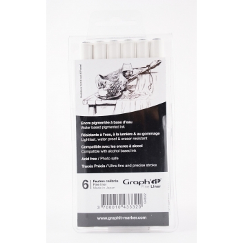 GI43332 - 3700010433320 - Graph'it - Marqueur Fine liner Graph'it 6 pièces Noir