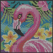 Tableau Art Diamond Strass et diamants Flamant rose