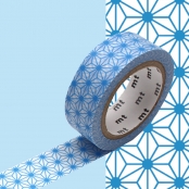 Masking Tape MT étoile asanoha bleu