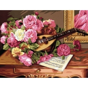 Tableau peinture au numéro Bouquet musical