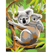 Tableau peinture au numéro débutant Koalas