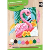 Tableau peinture au numéro débutant Flamant rose