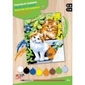 Tableau peinture au numéro débutant Chats coquins