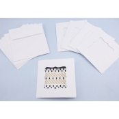 5 Cartes et enveloppe DIY blanches 13x13cm Cadre