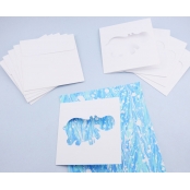 5 Cartes et enveloppe DIY blanches 13x13cm Hippo