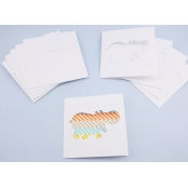 5 Cartes et enveloppe DIY blanches 13x13cm Hippo